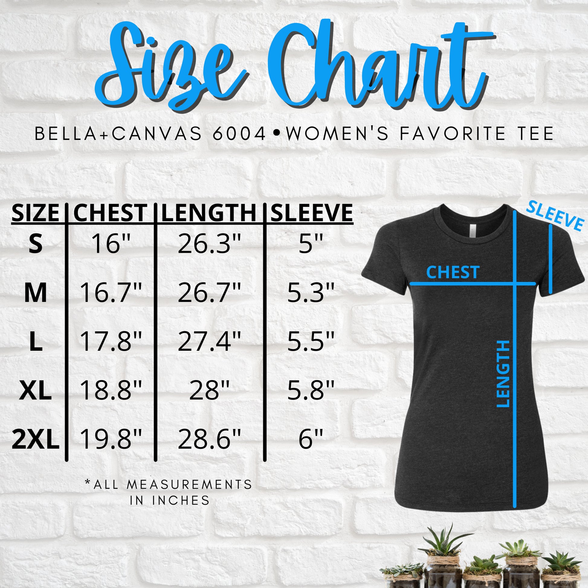 Size chart for our slim-fit t-shirt