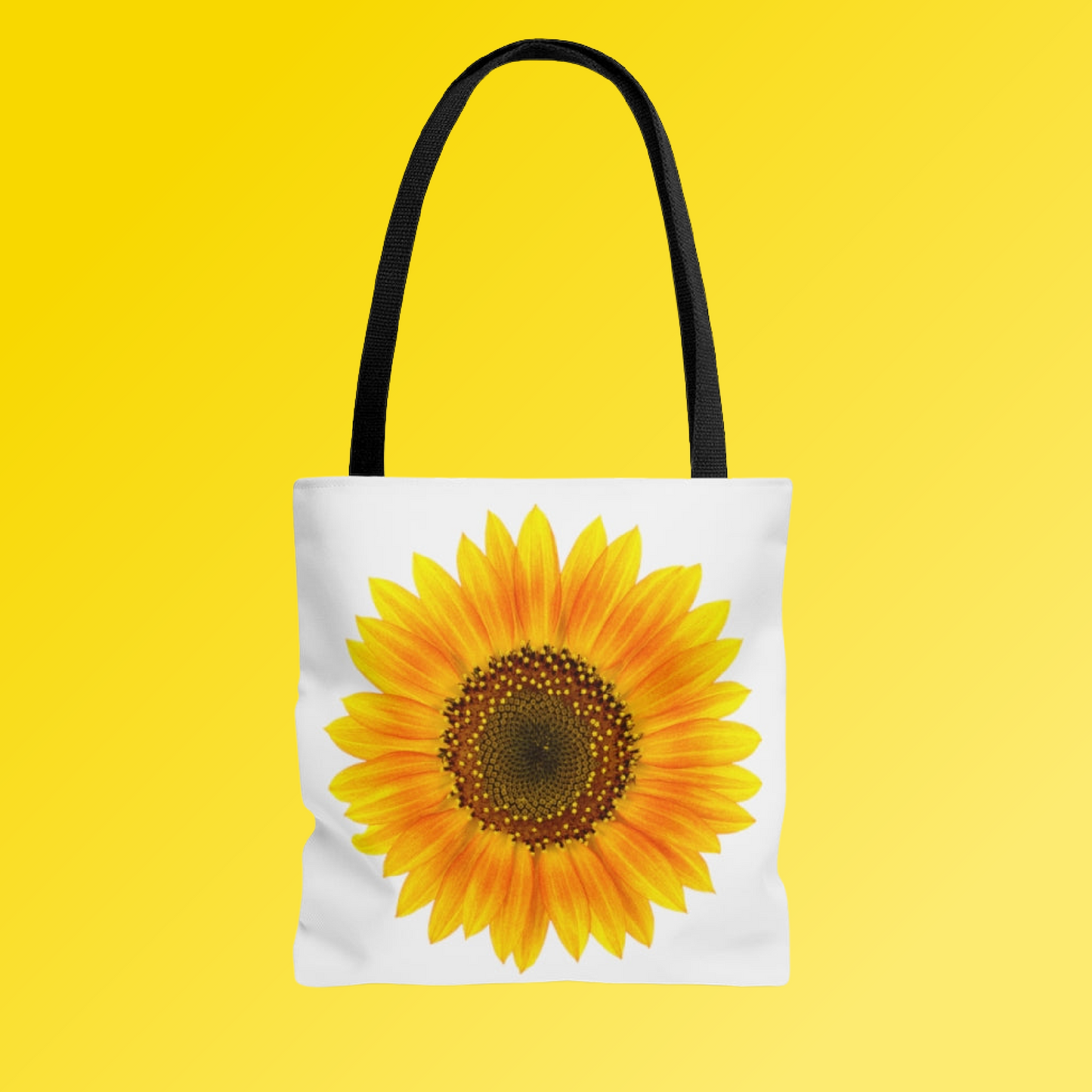 Front and back view of our Sunflower Tote Bag for all 3 sizes