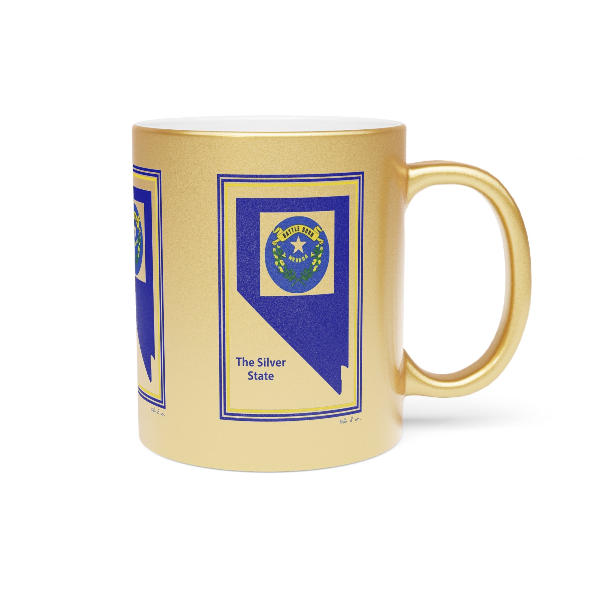 Right side view of the Gold mug