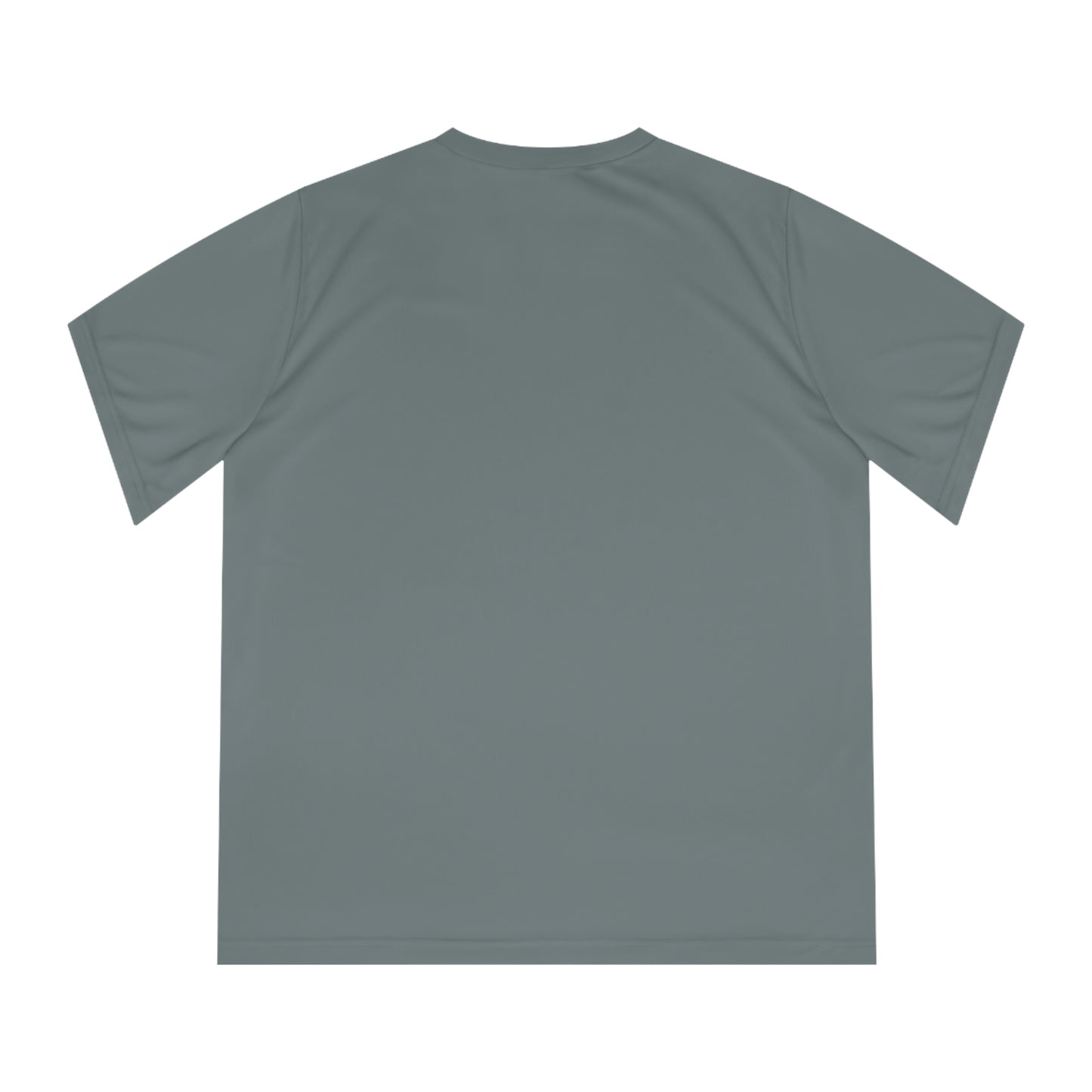 Flat back view of the Sport Graphic grey t-shirt