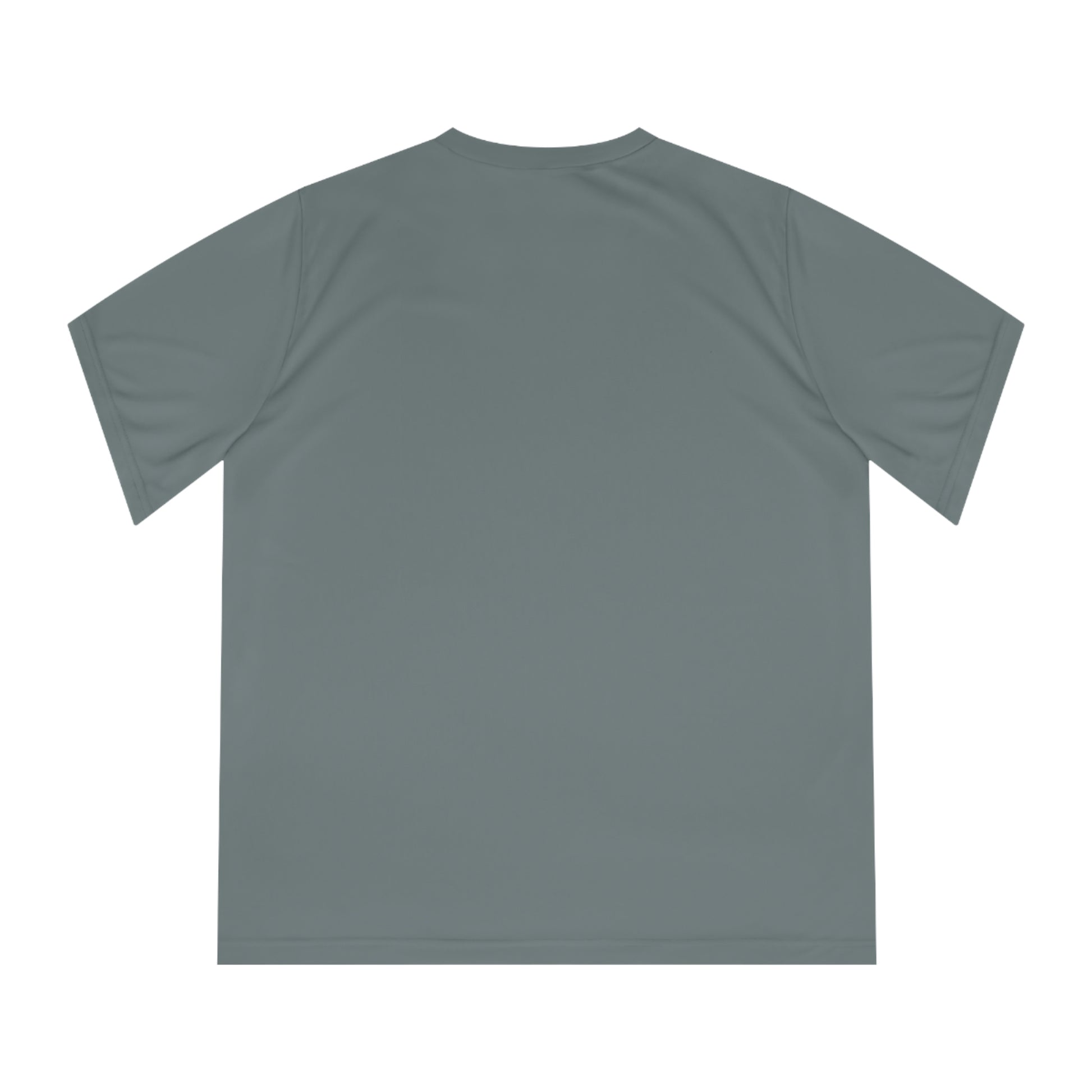 Flat back view of the Sport Graphic grey t-shirt
