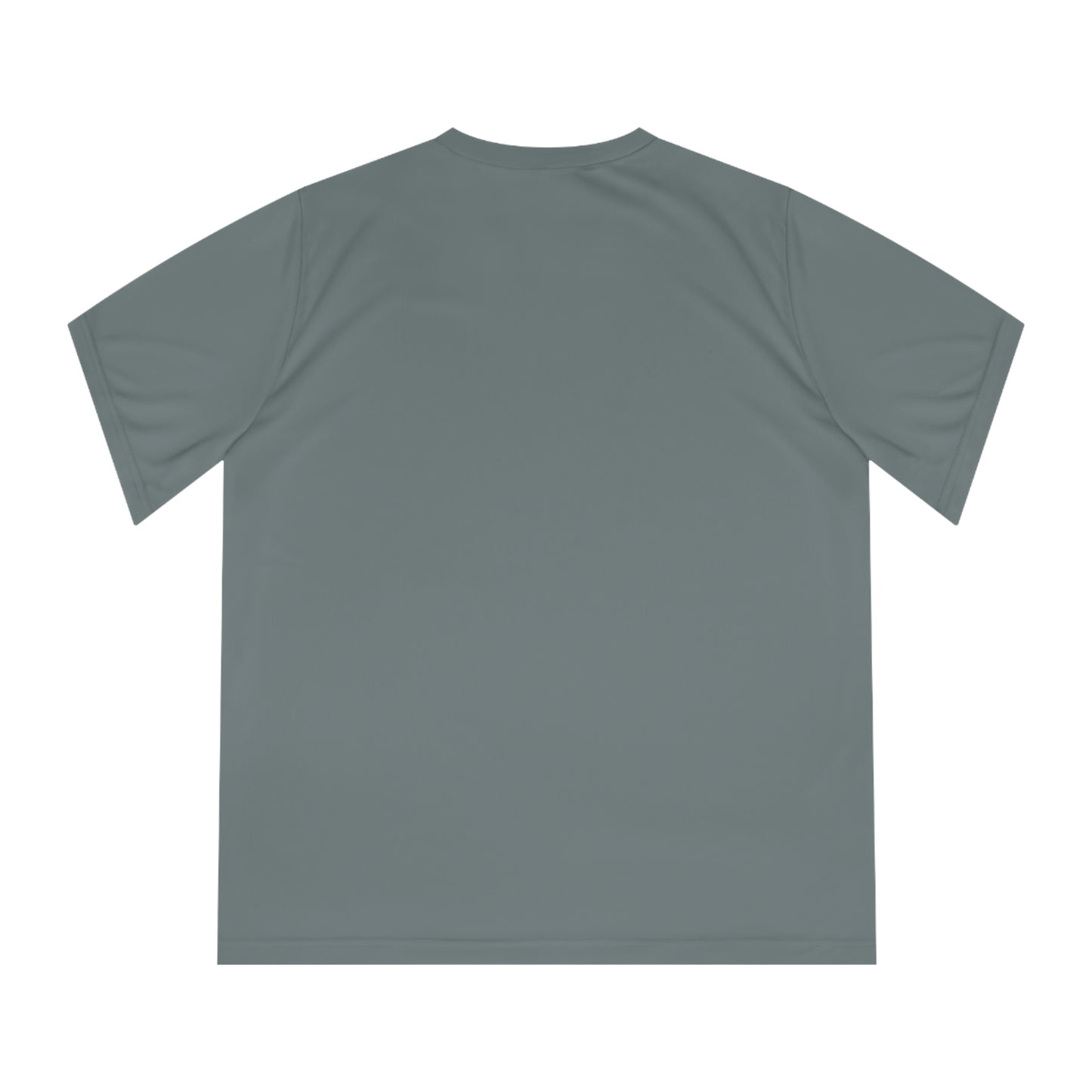 Flat back view of the grey t-shirt