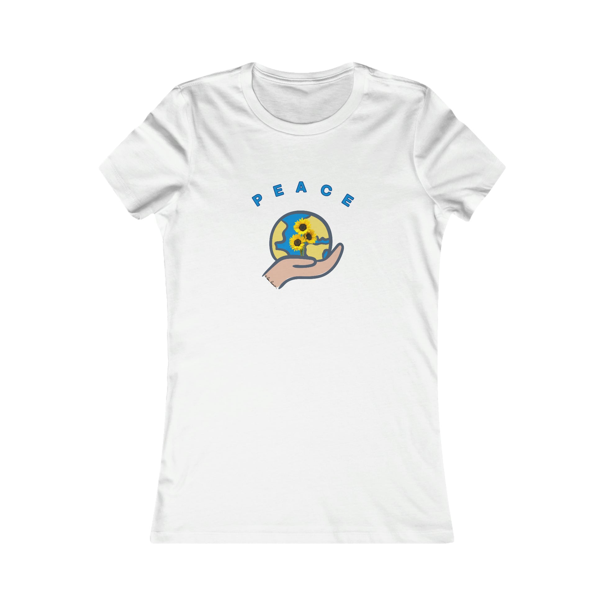 flat front view of the white t-shirt