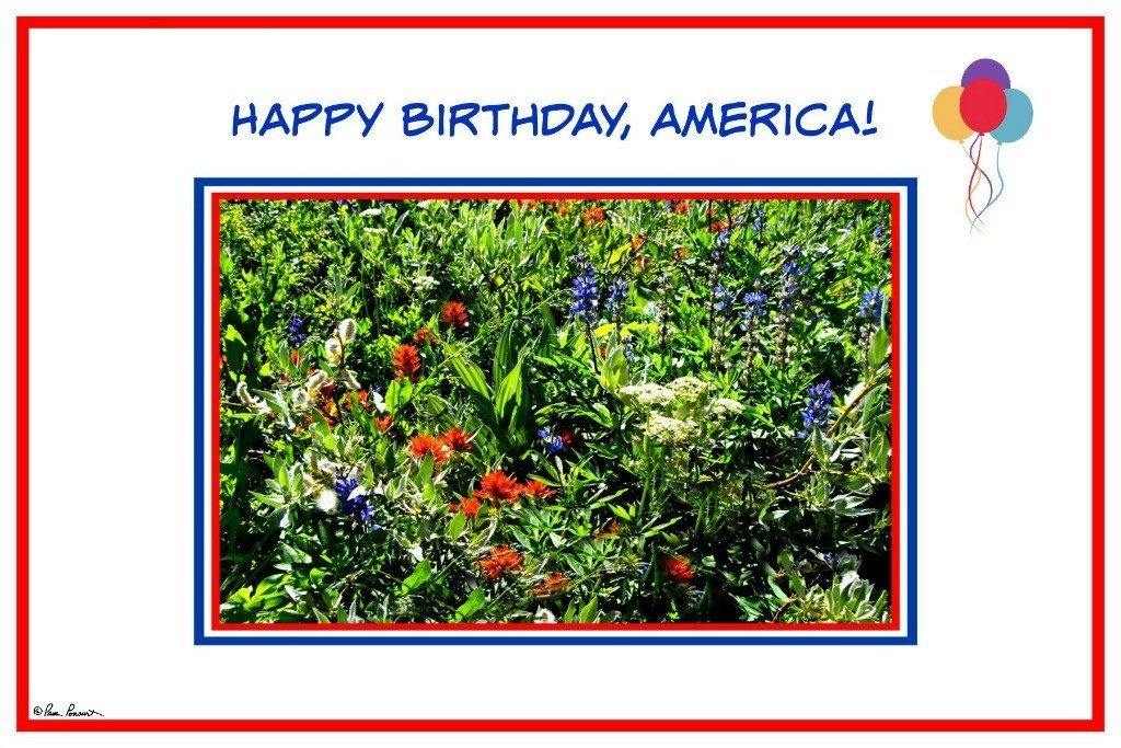 The artwork for our America's Birthday Card