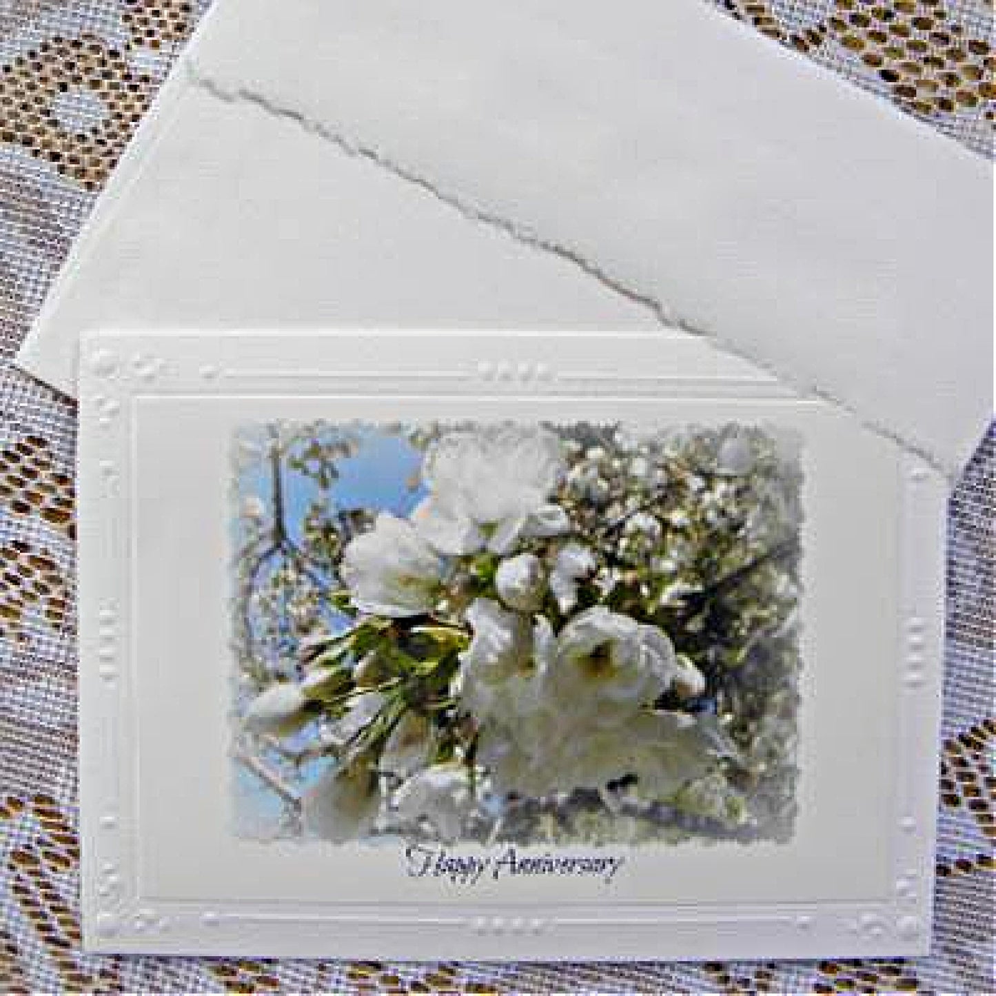Photo of our Anniversary Greeting Card with envelope
