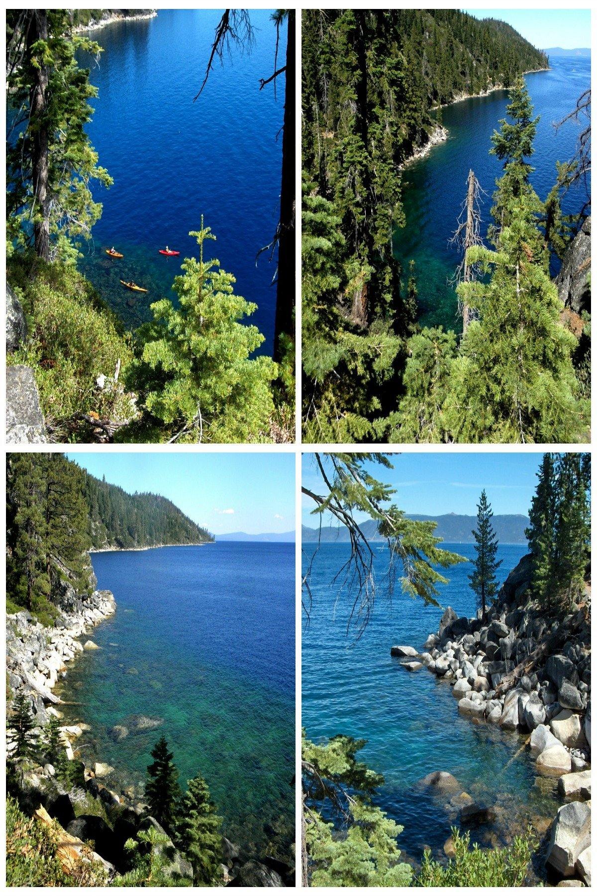 A collage view of the 4 Assorted Lake Tahoe Card photos