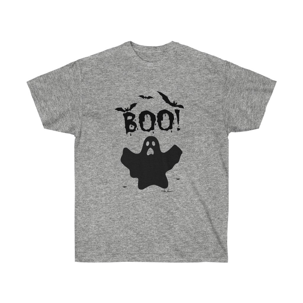 Flat photo of our Grey Halloween T-shirt