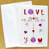 Flat view of our Whimsical Love Card with envelope
