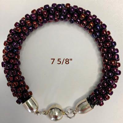 Photo of our Burgundy-Brown Beaded Bracelet