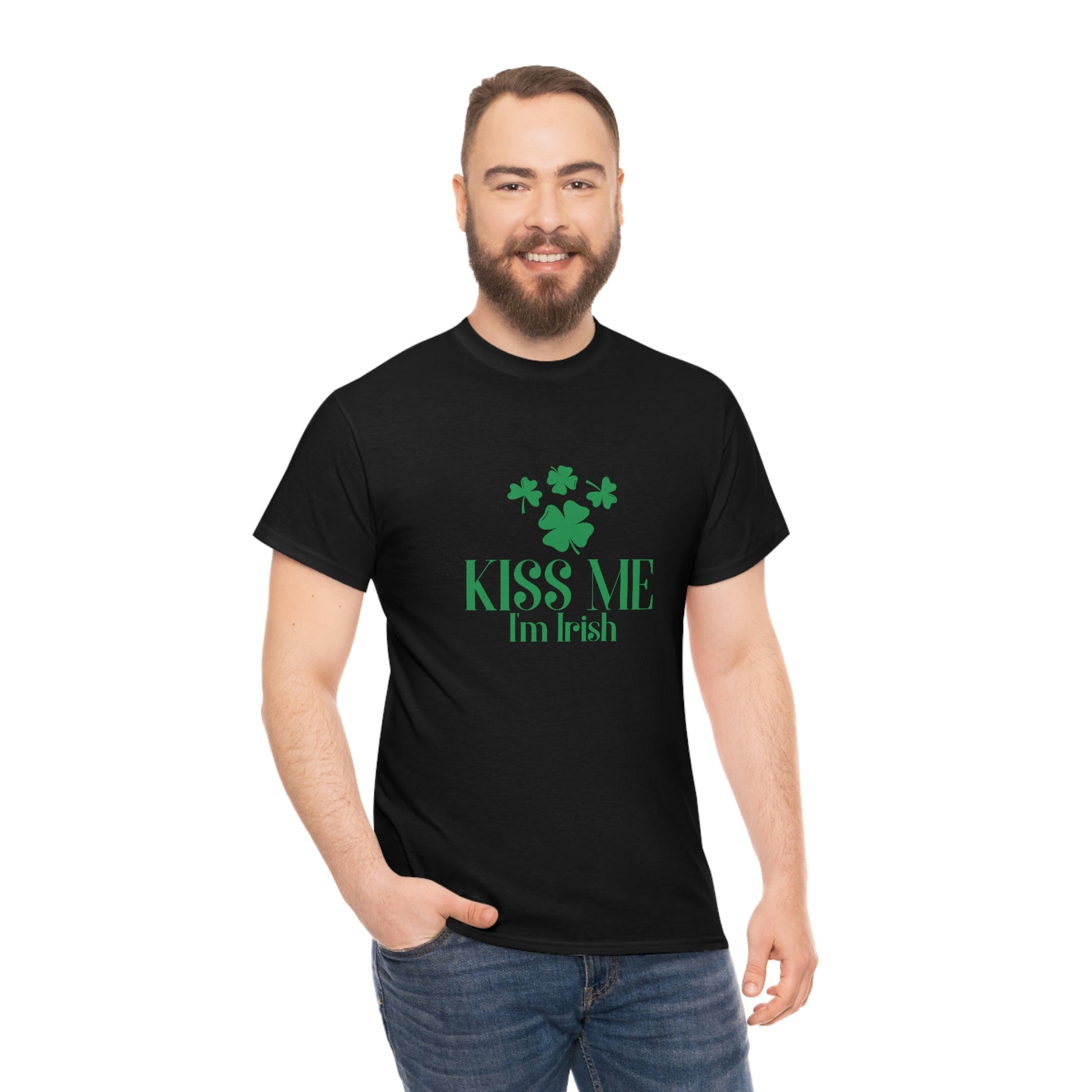 Mock up of a bearded man wearing our Black t-shirt
