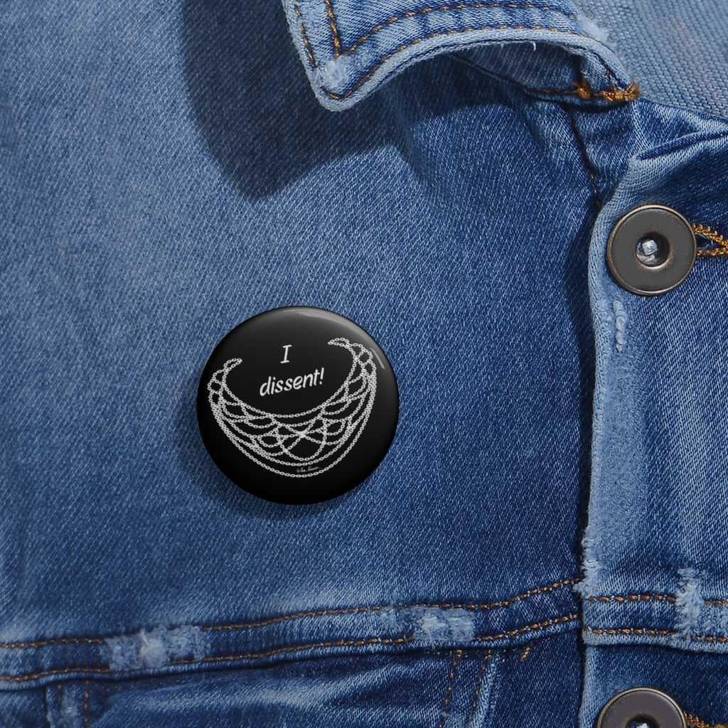 Mock up of the smallest pin button on a denim shirt