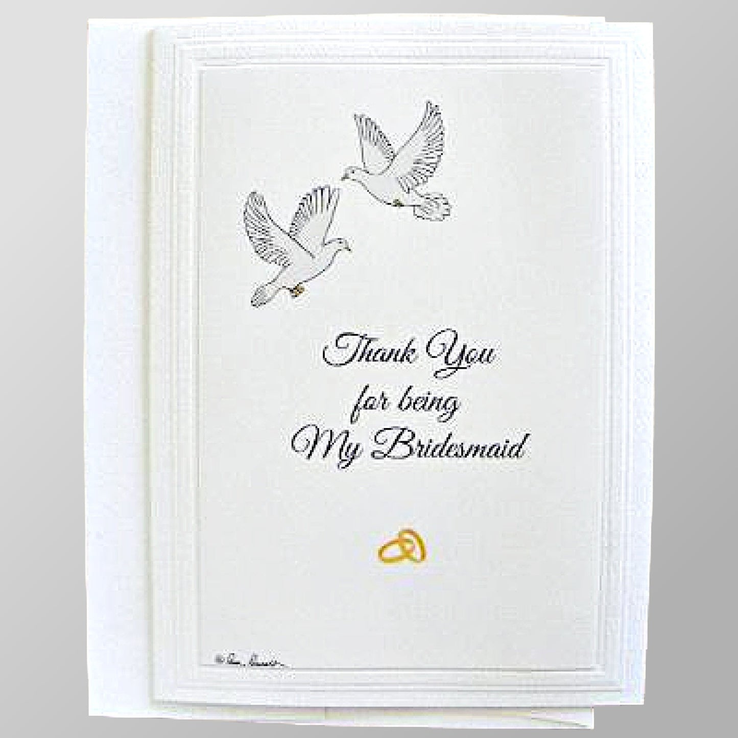 Front view of the thank-you  card for Bridesmaid