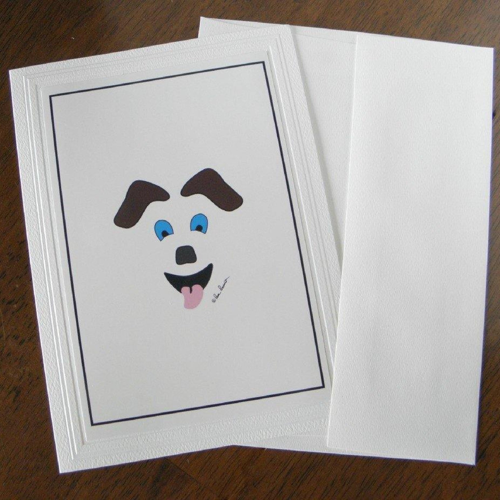 Font view with our Dog-Art Greeting Card and envelope