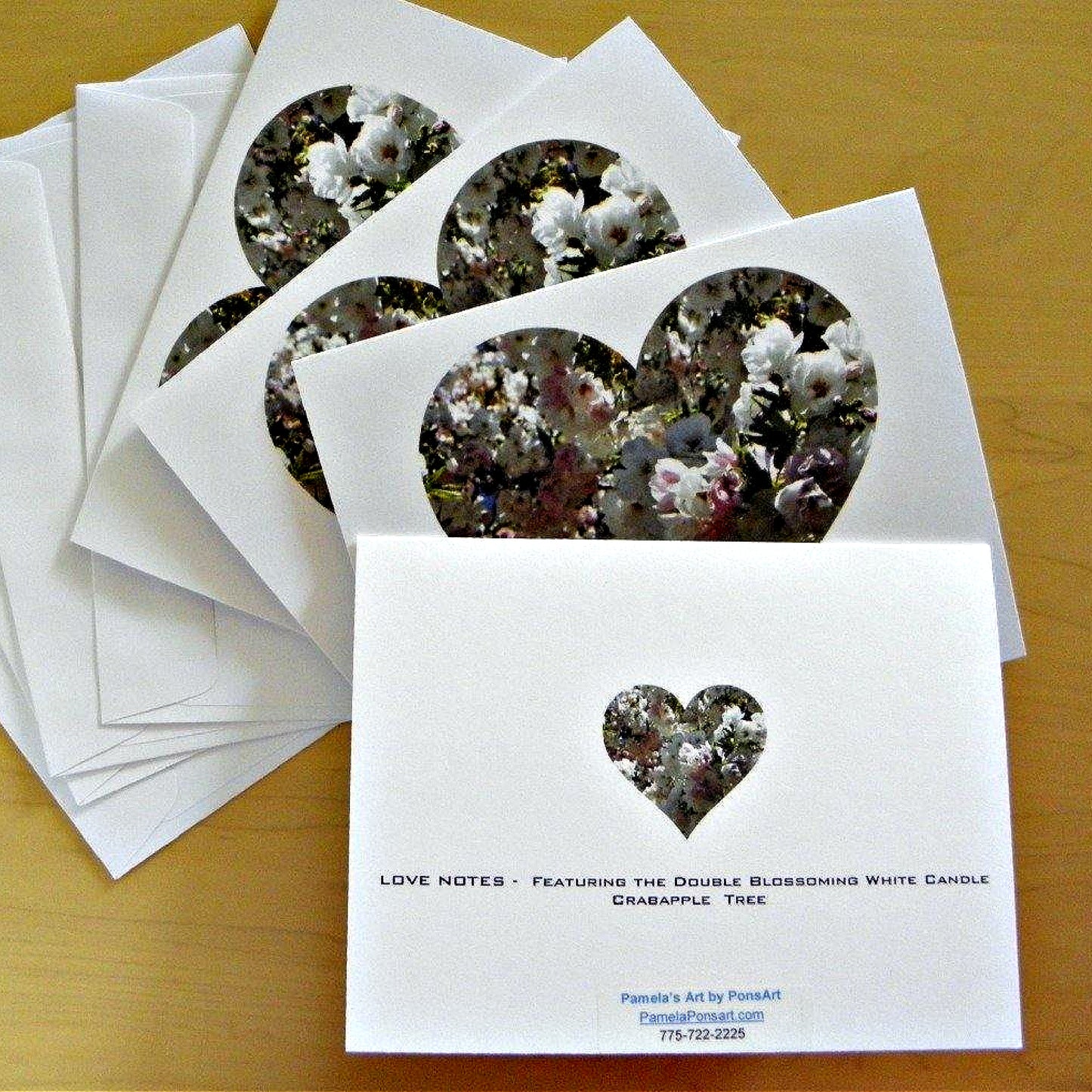 3 front and 1 back of our Love Note Cards