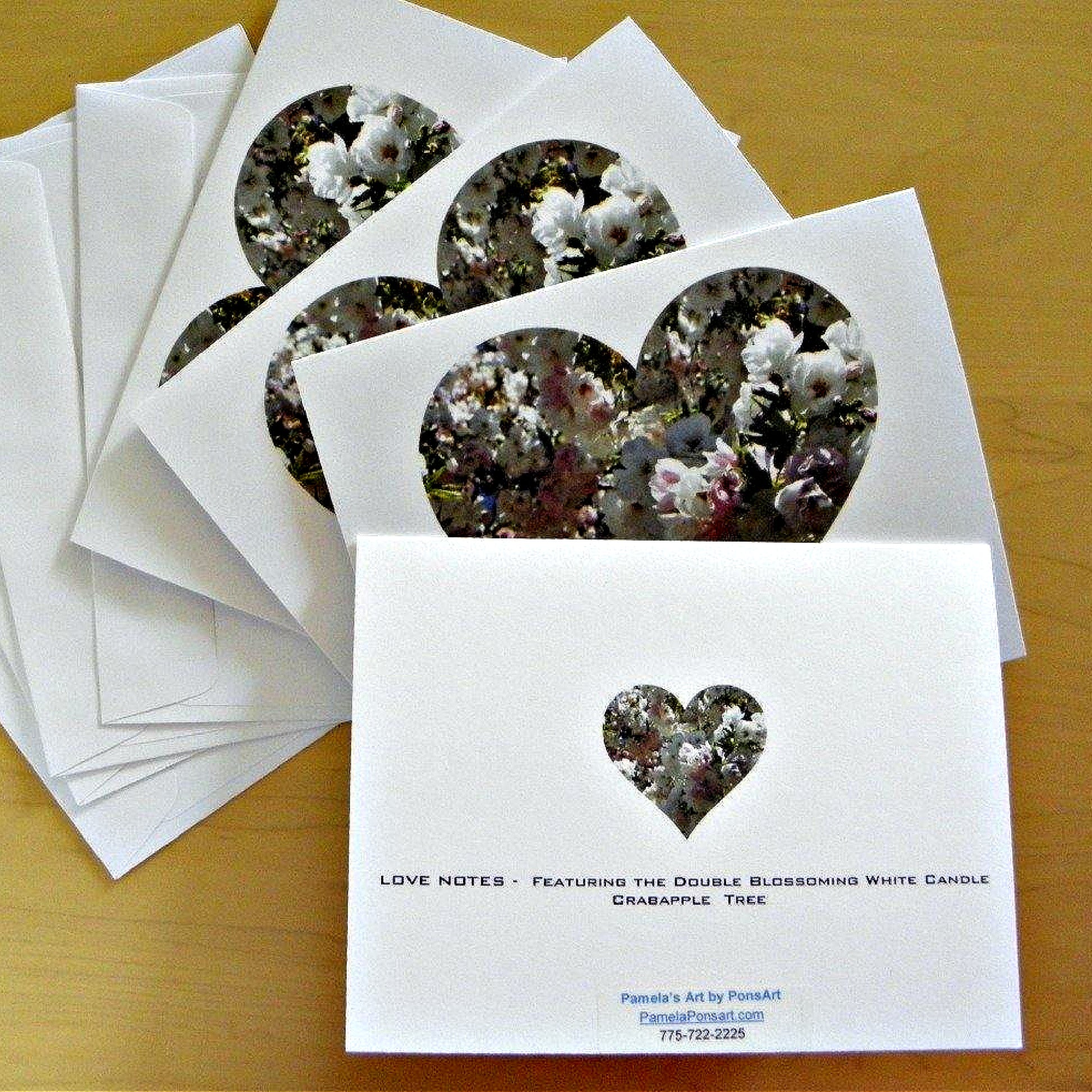 3 front and 1 back of our Love Note Cards