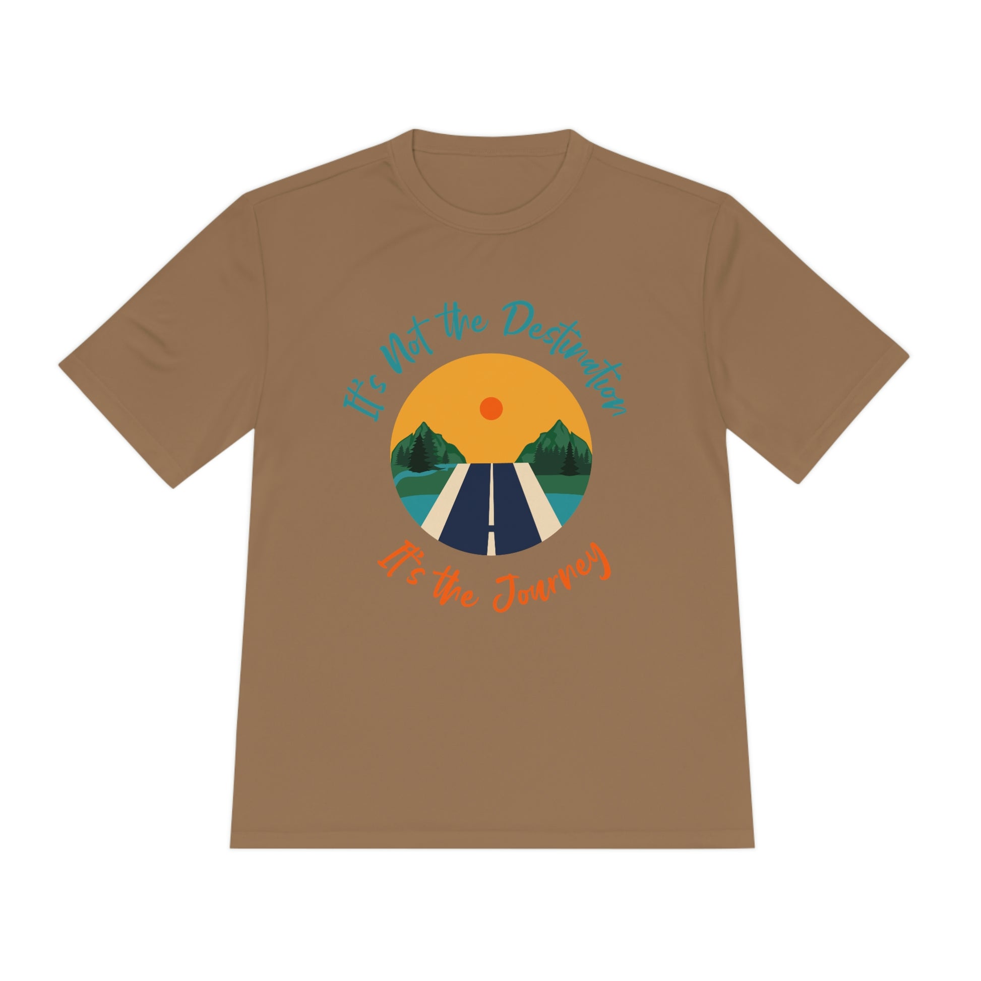 Flat front view of the brown t-shirt