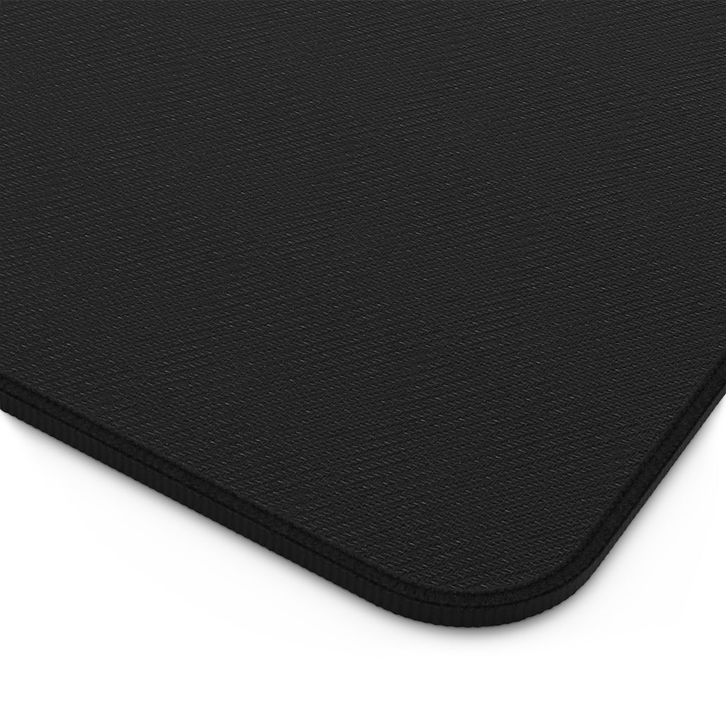 Black back view of both desk mats