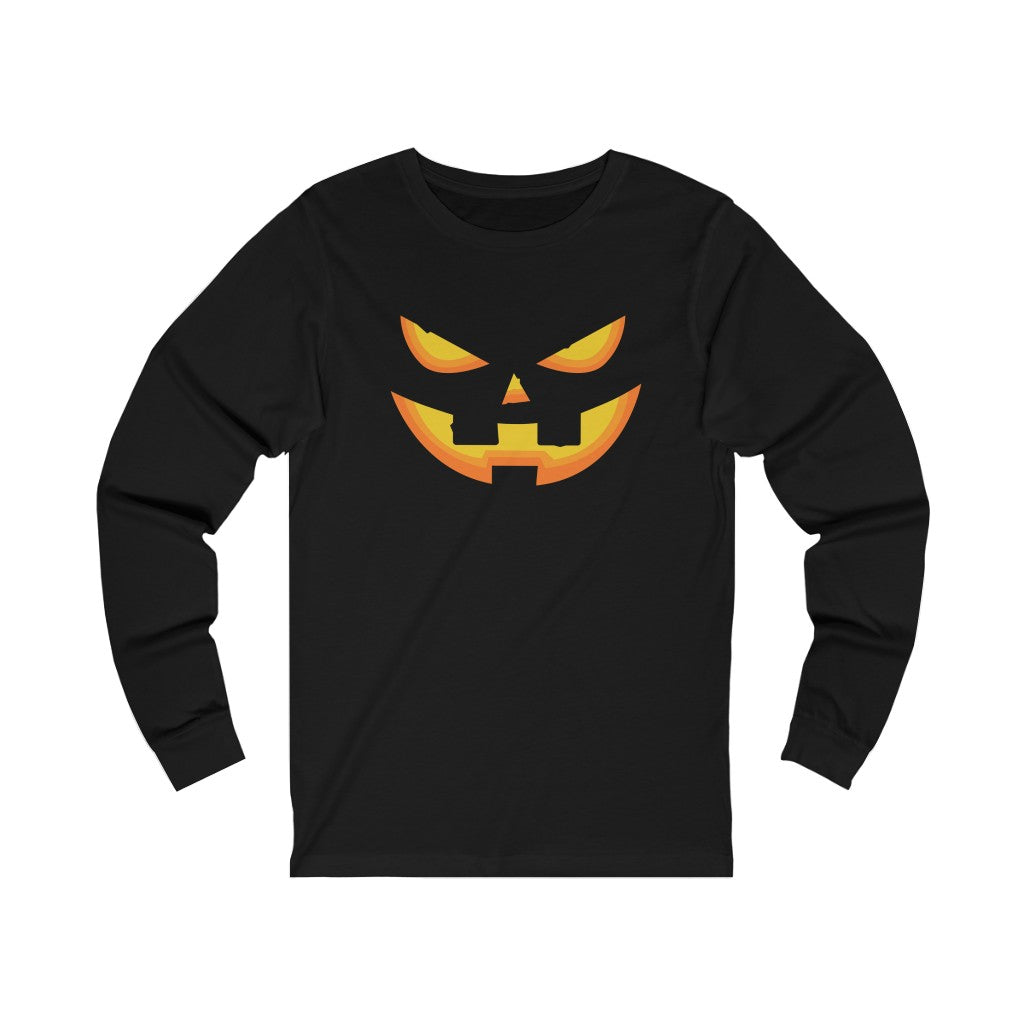 Flat view of the Black Long Sleeve Halloween T-shirt