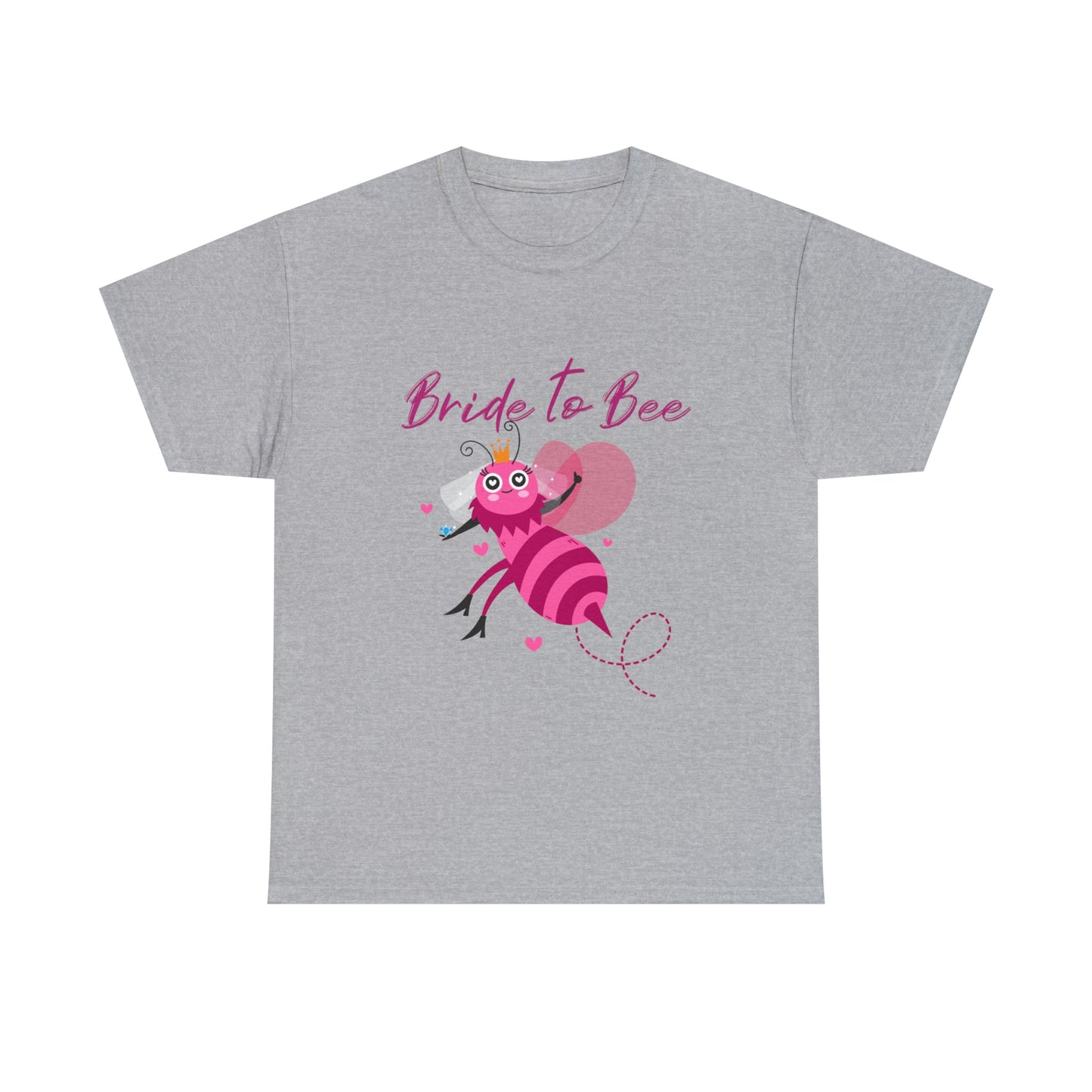 Cotton Bachelorette T-shirt: Unisex sizing; Bride-to-Be art