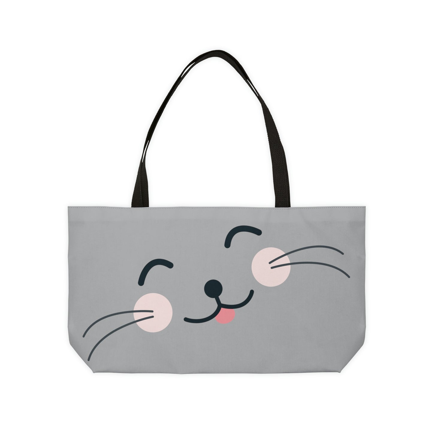 Weekender Tote Bag: Polyester; 24" x 13"; T-bottom: Cat art
