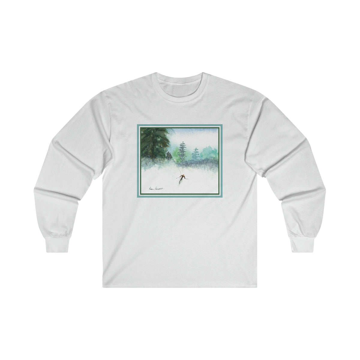 Flat front view of the white shirt