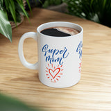 Mock up of the mug on a wood surface