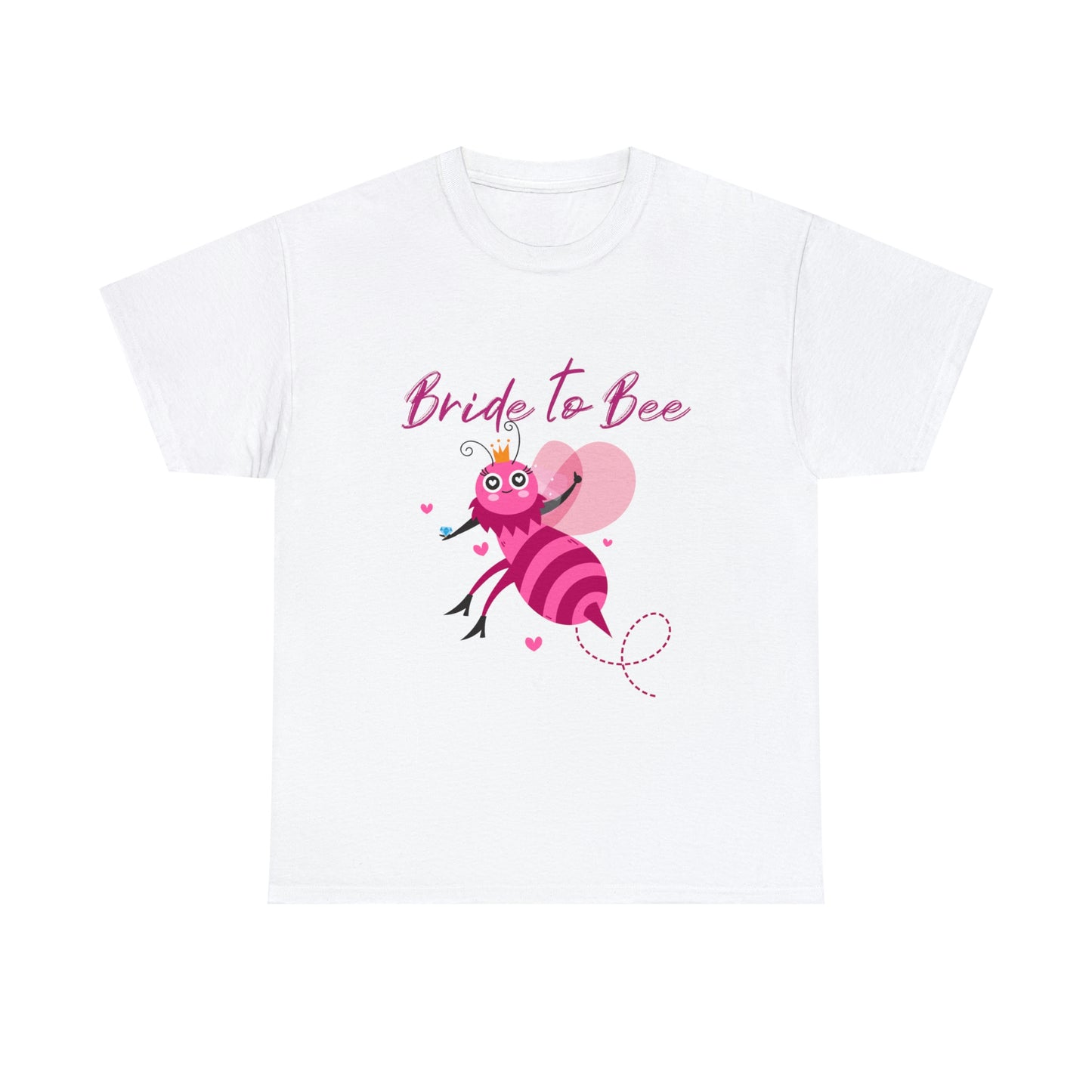 Cotton Bachelorette T-shirt: Unisex sizing; Bride-to-Be art