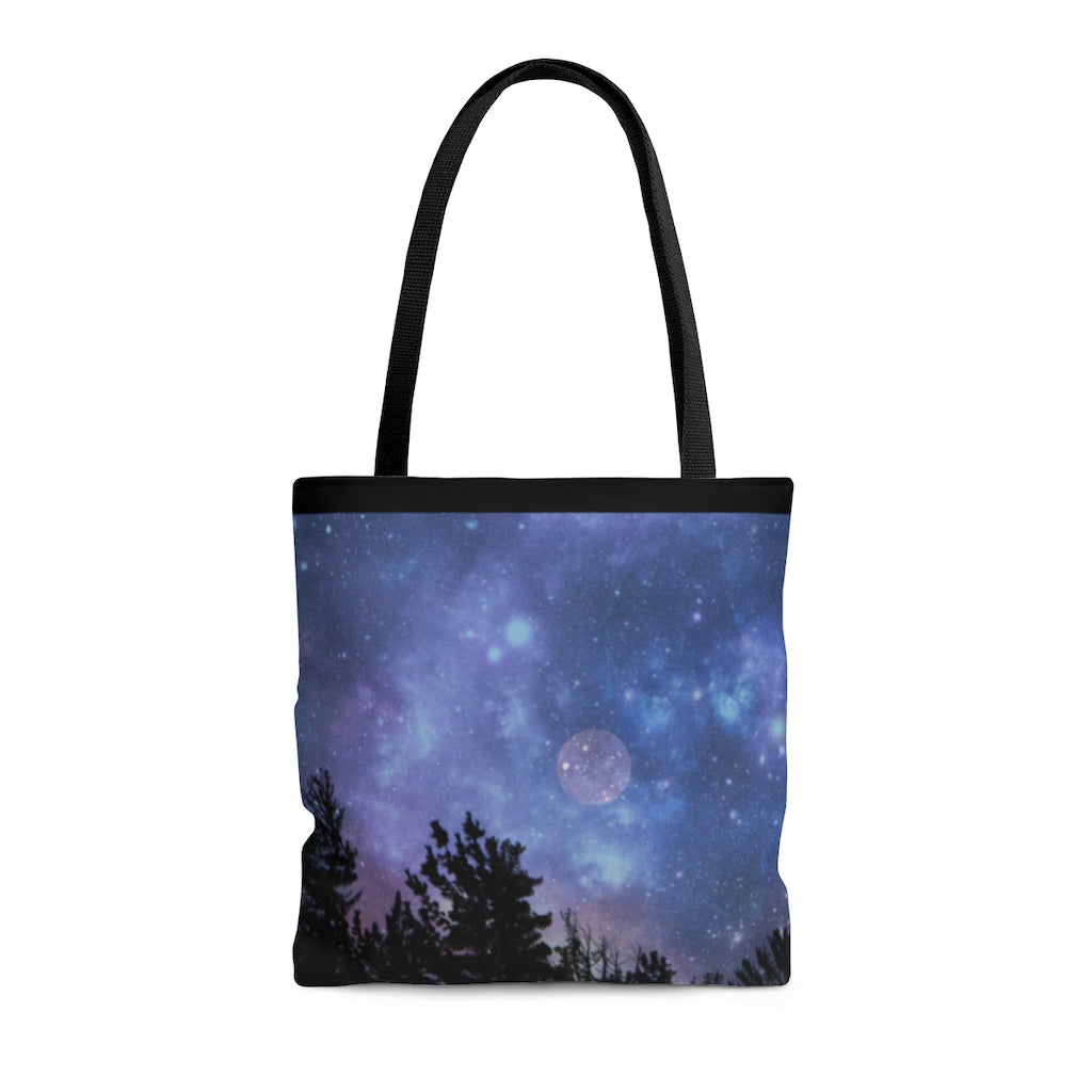 Back flat view of Blue Tote Bag - all sizes