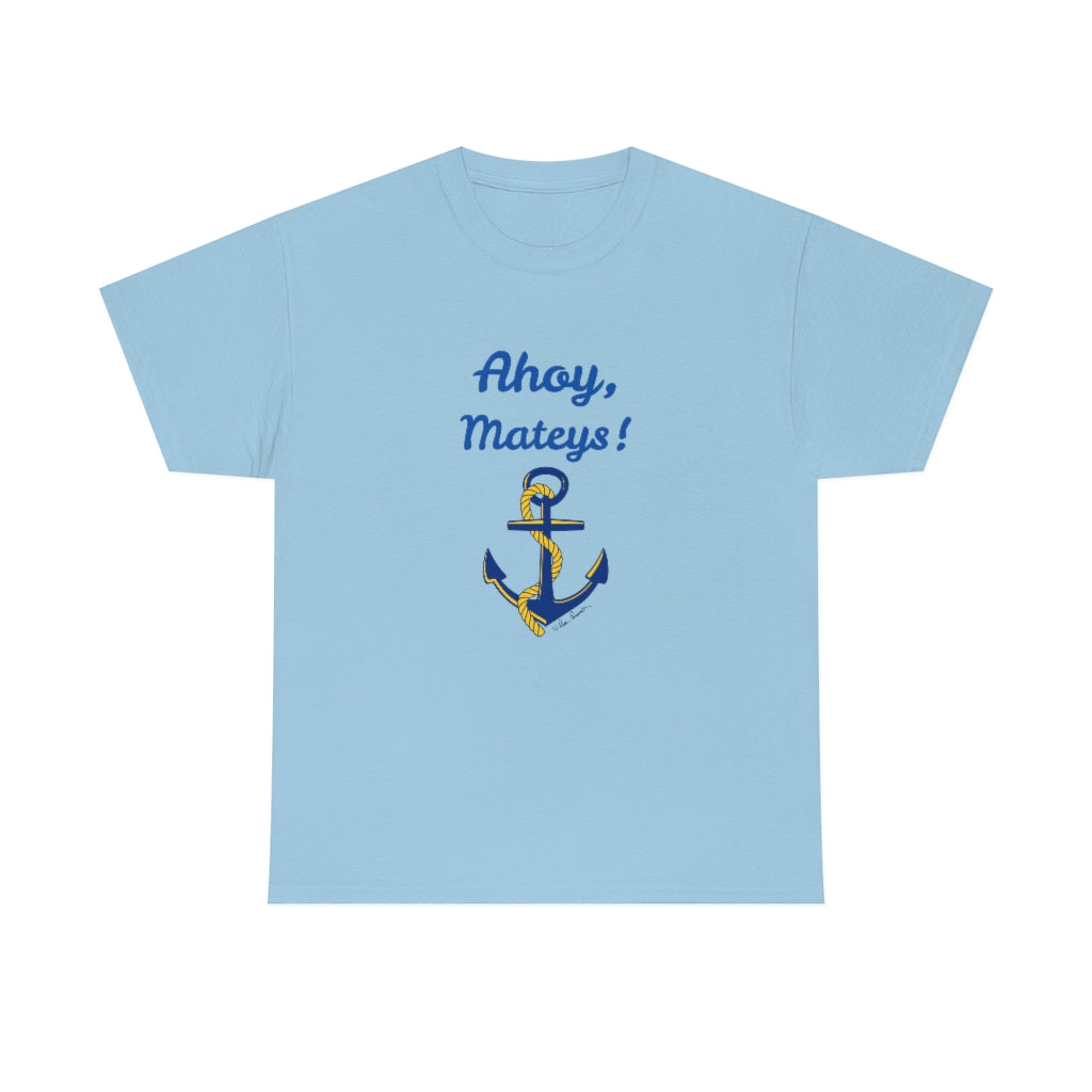 Flat view of the light blue t-shirt