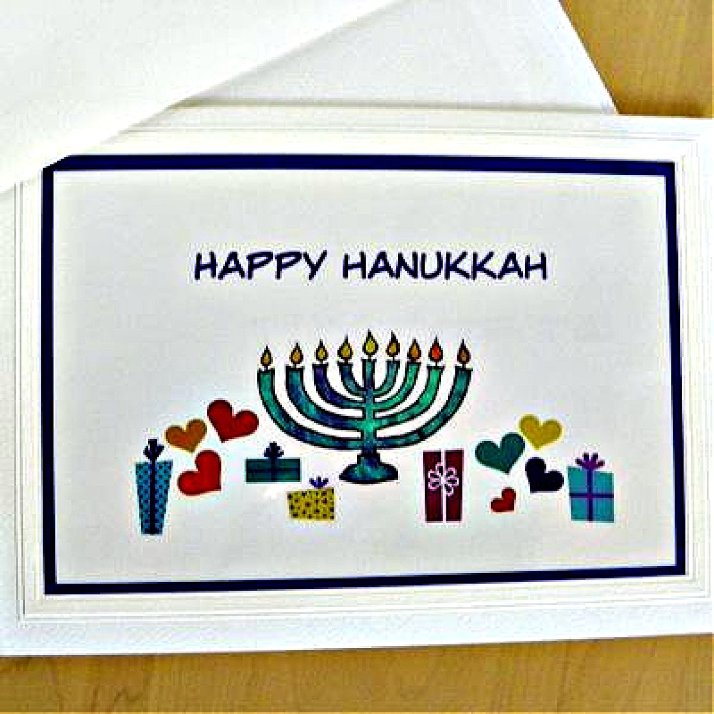 Front view of our Hanukkah Celebration Card