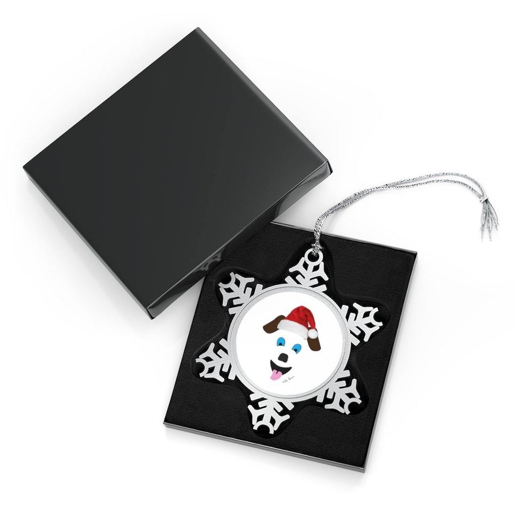 Mock up of the pewter ornament in a black gift box
