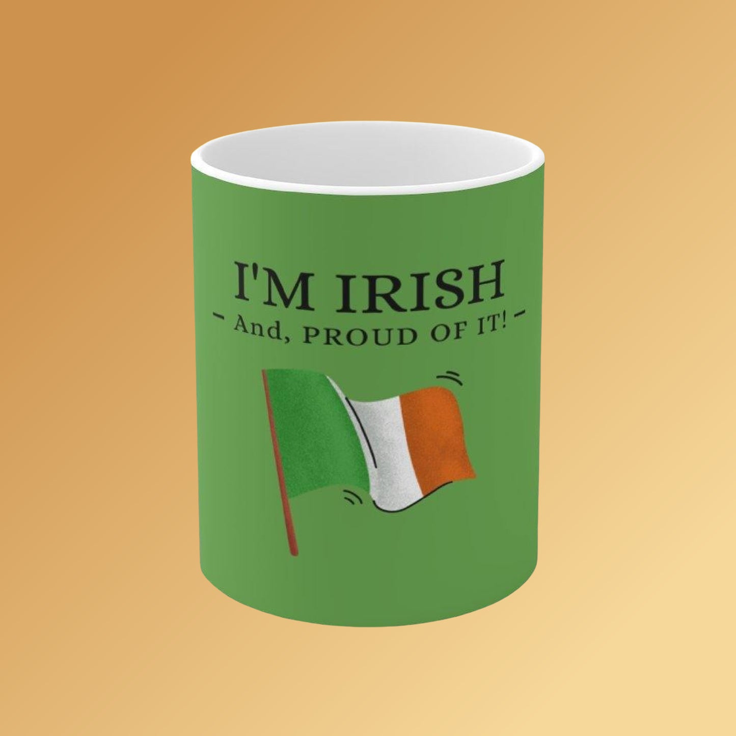 Front view of our Irish Flag Mug