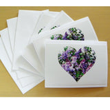Photo of the 4-piece set of Lilac-Love Note Cards