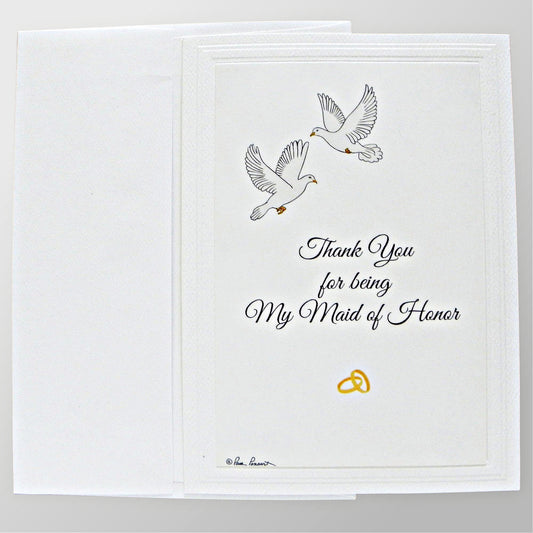 Front view of the card with envelope