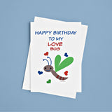 Mock up of the Kid's Birthday Card lying on a blue surface
