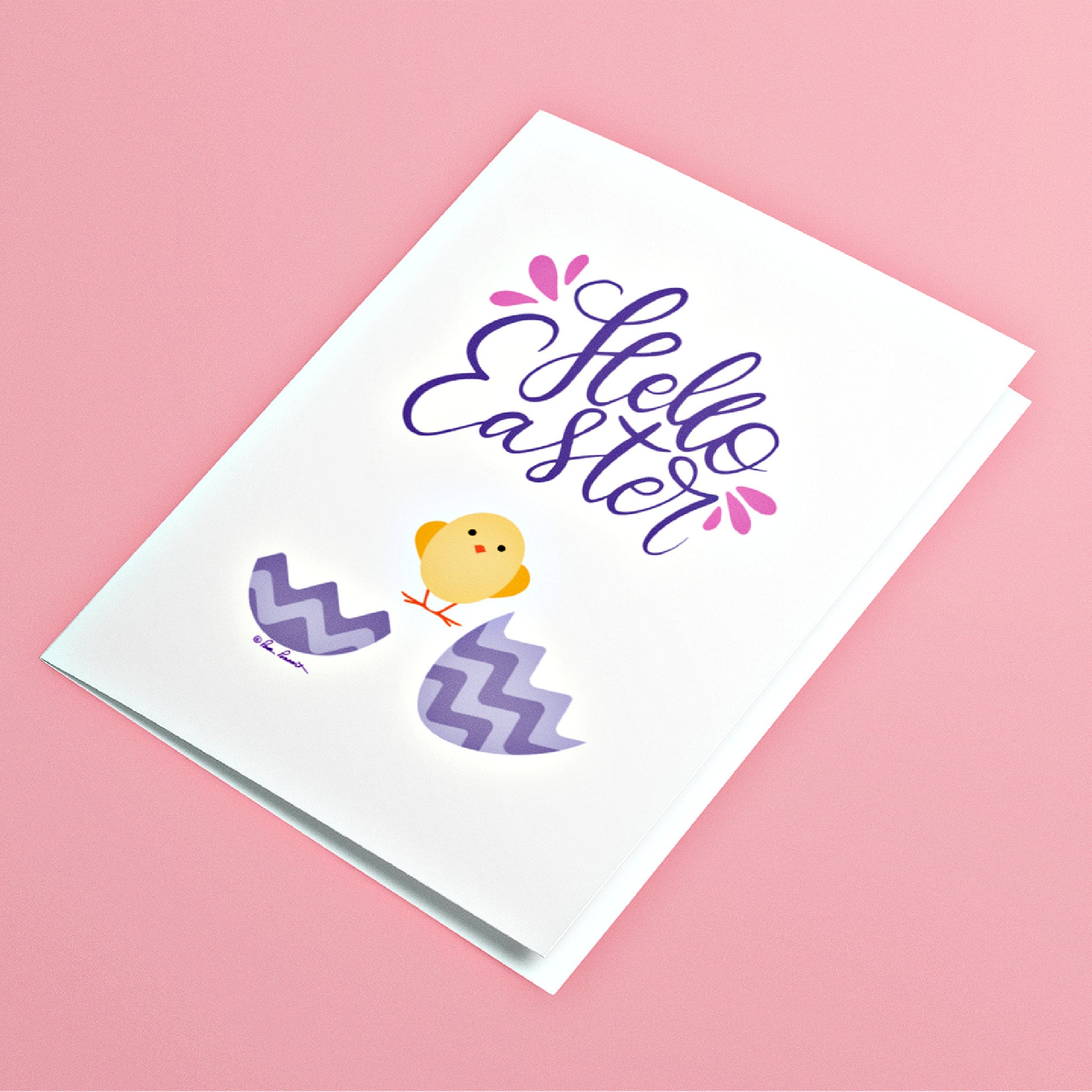 Close up of our Hello-Easter Greeting Card