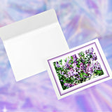 Mock up of single Classic Lilacs Greeting Card with envelope