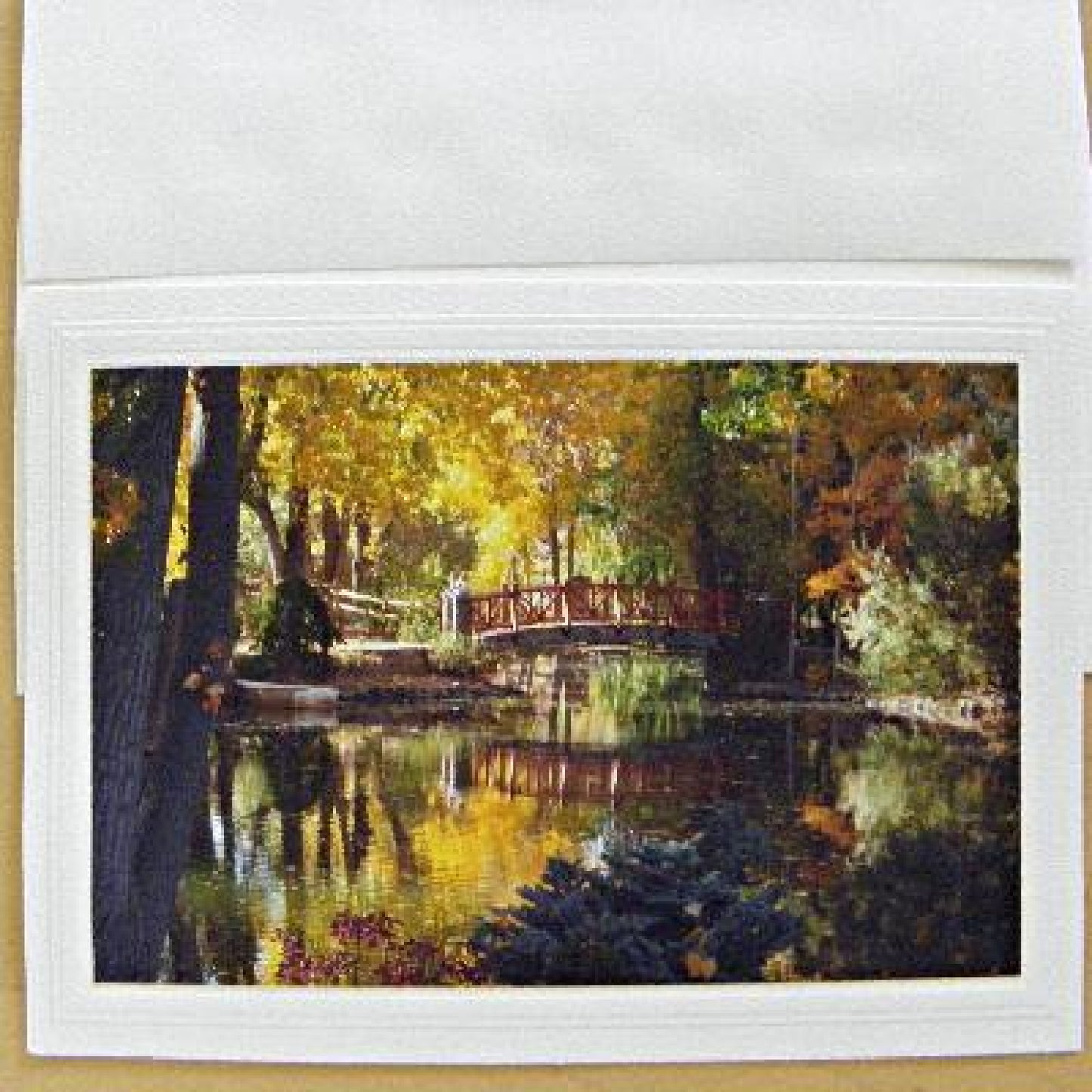 Front view of Monet Landscape Card with envelope