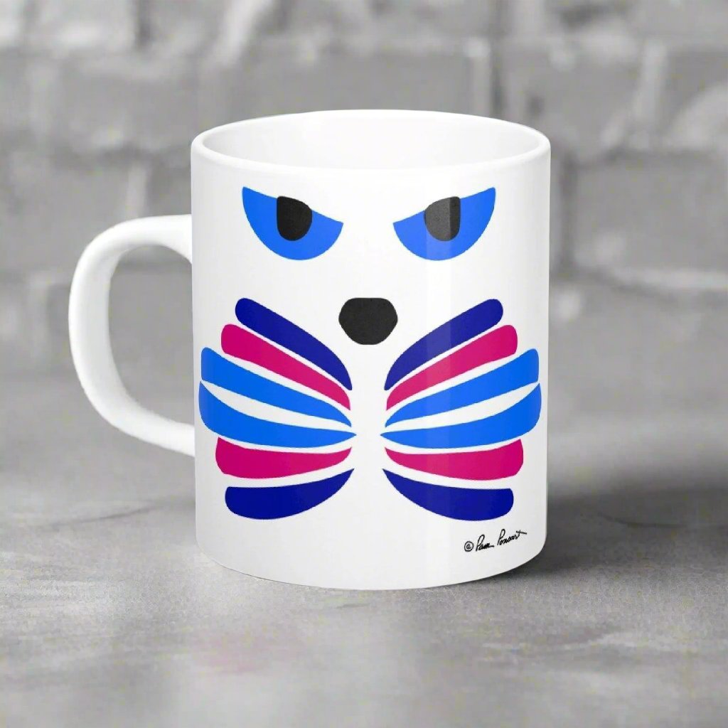 Front view of our Cat Art Mug