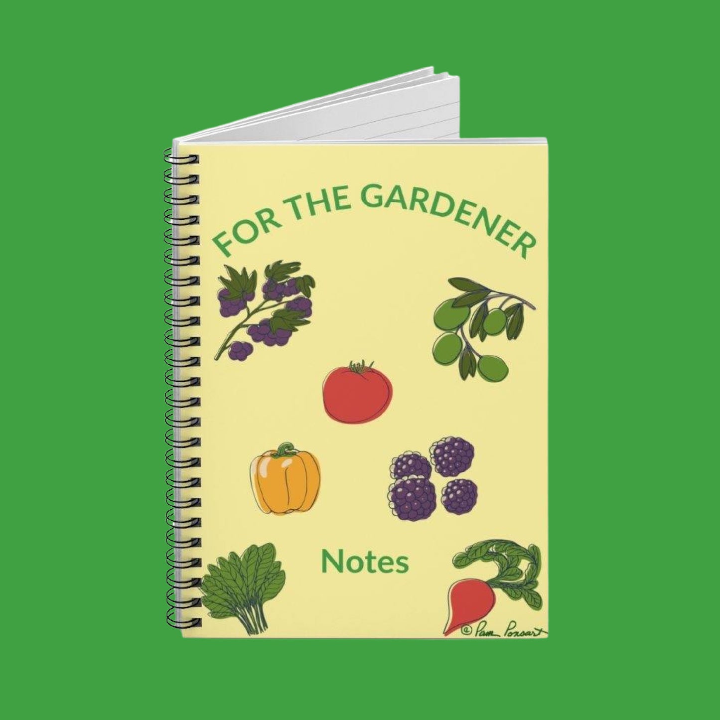 Standing front view of our Notebook for Gardener