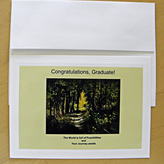Front view of Paper Graduation Card and envelope