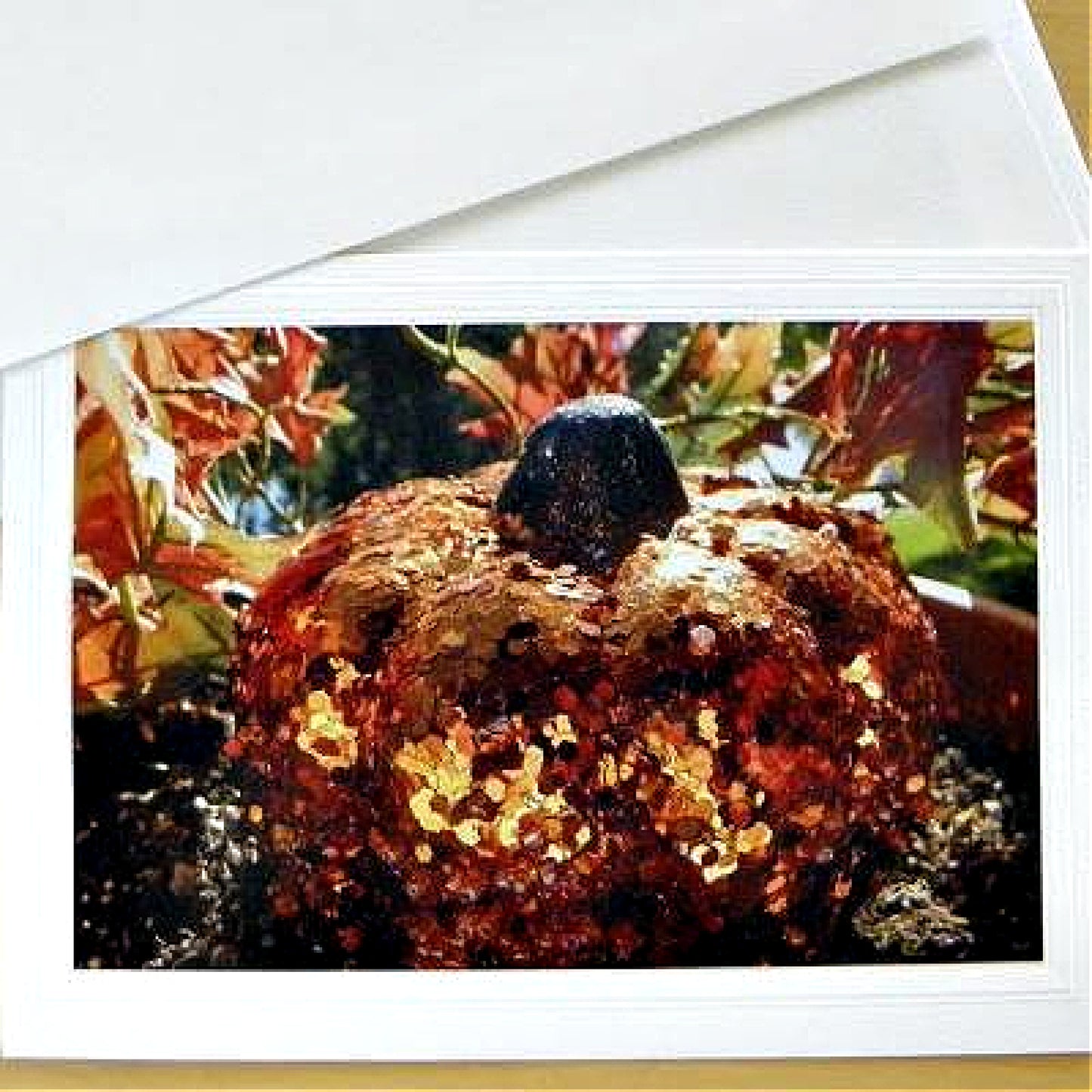 Close up of our Pumpkin-Photo Greeting Card with envelope