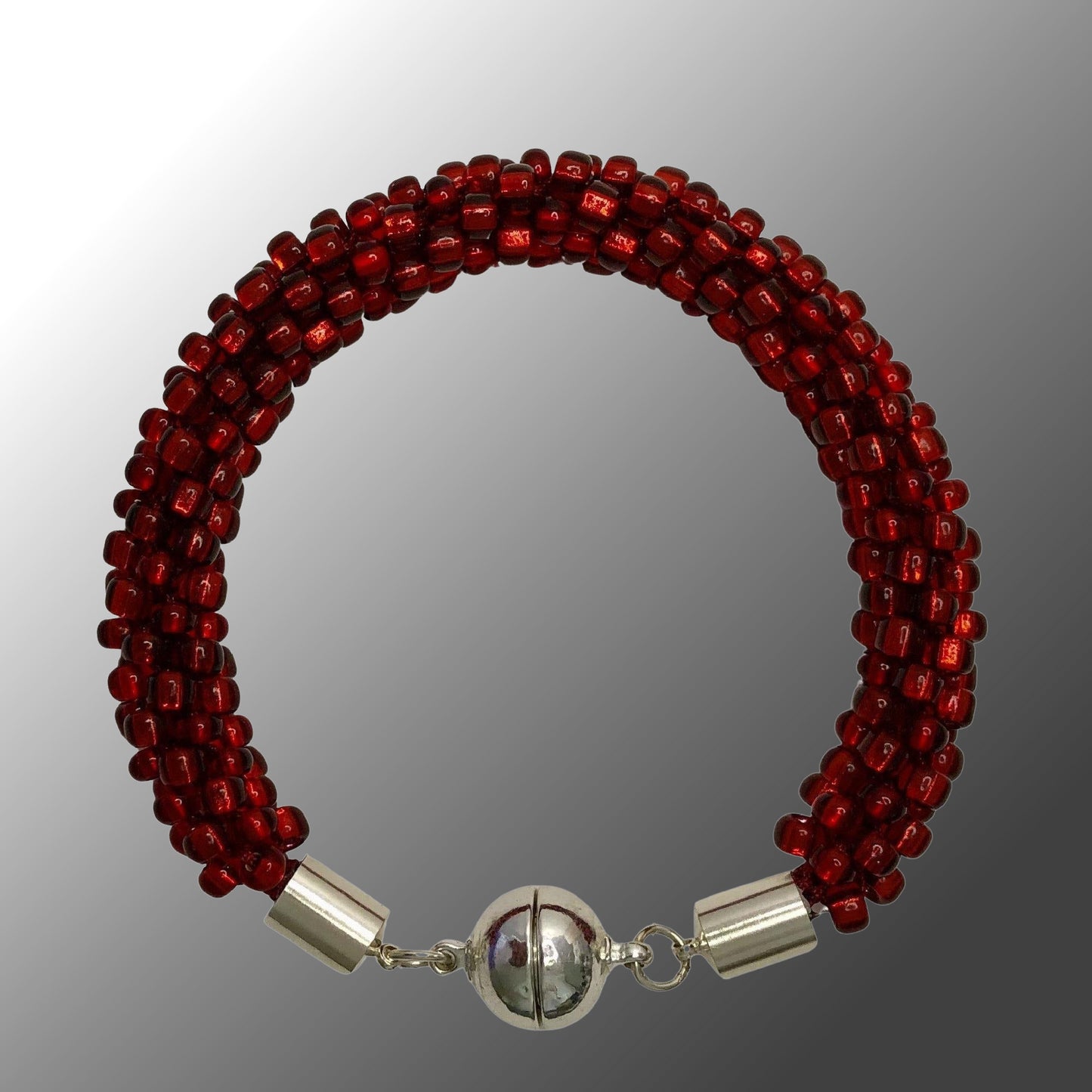 Red Beaded Bracelet with magnetic clasp