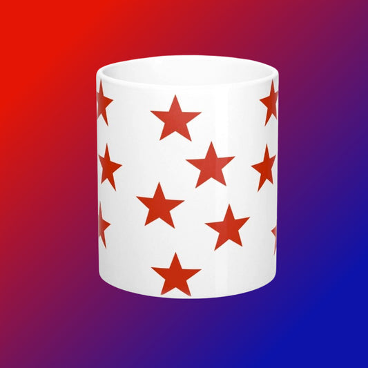 Front view of our Red Stars Mug