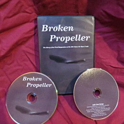 Mock up of the 2 DVDs and the case titled Broken Propeller