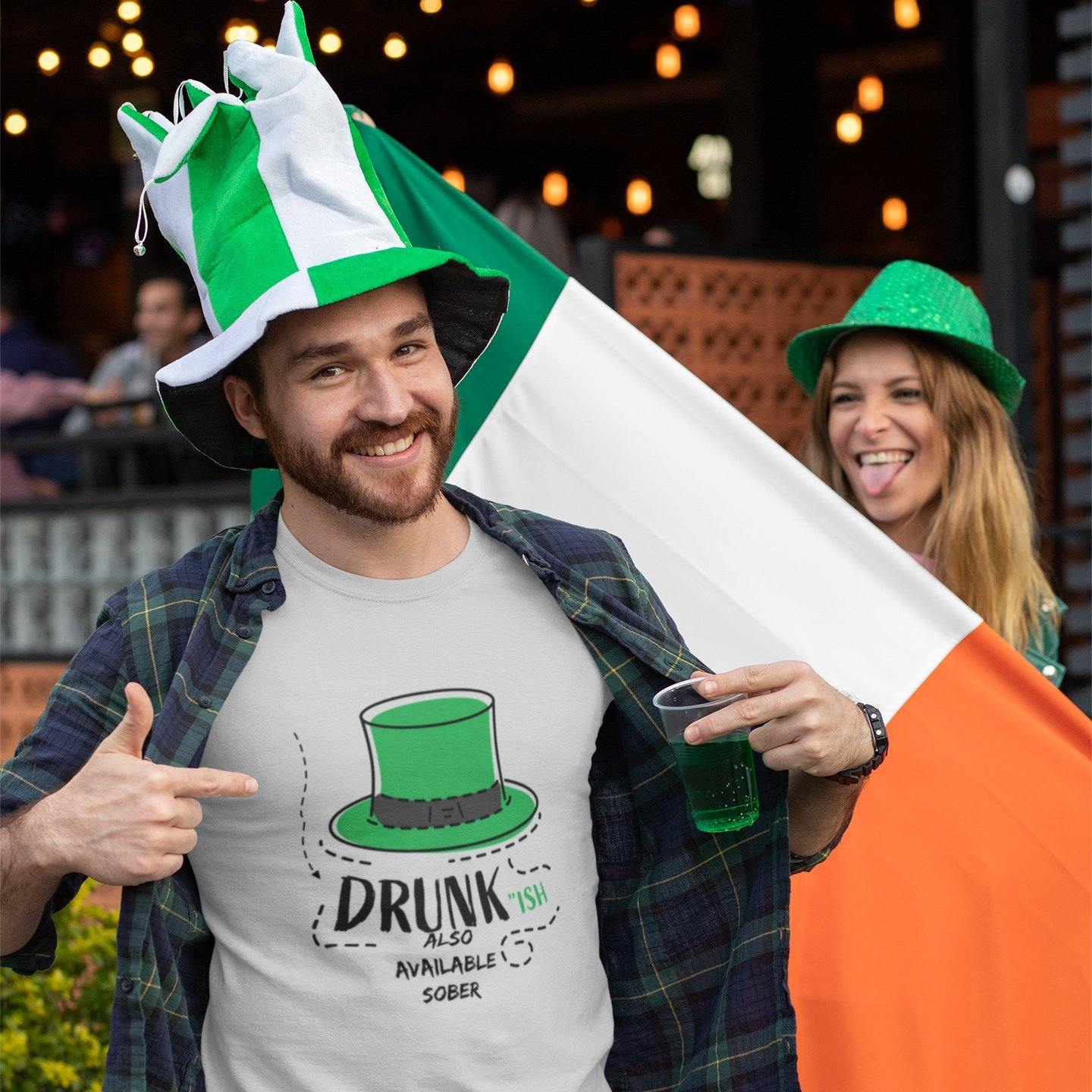 Mock up of a man wearing our St. Patrick's T-shirt