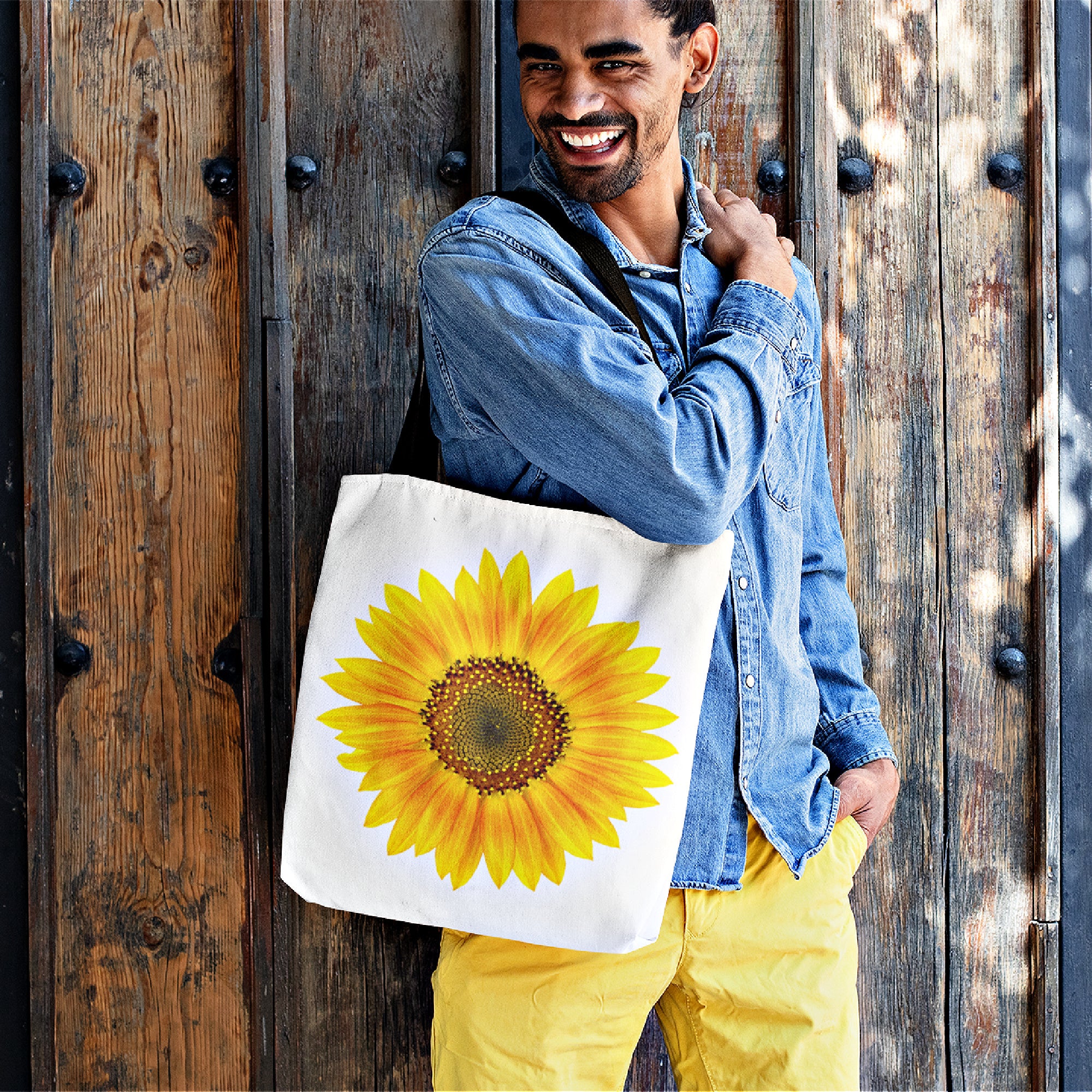 Sunflower Tote Bag Polyester 3 sizes Double sided print