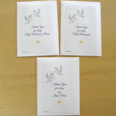A closer look at the 3 Wedding Party Cards