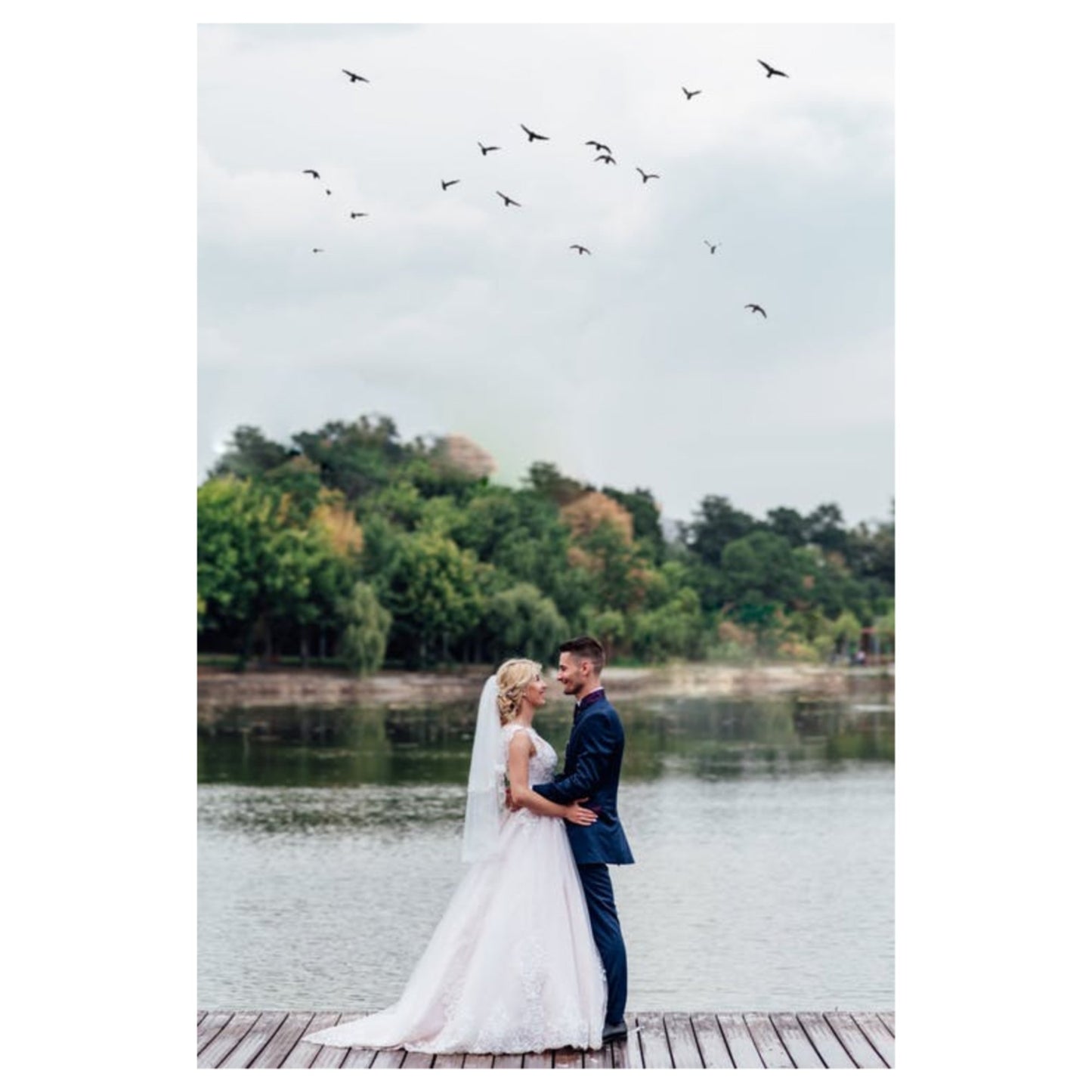 Photo of a bride and groom