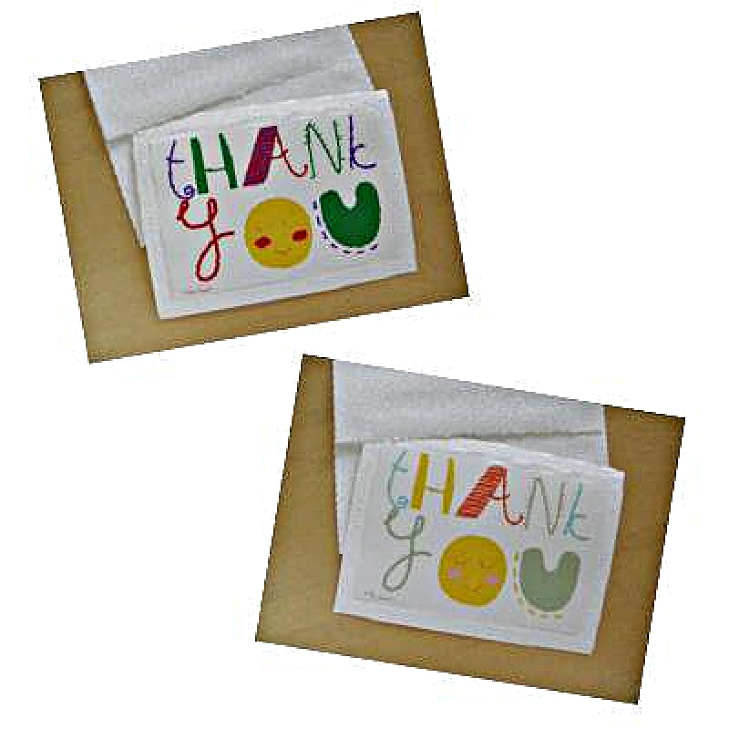 Photo of both styles of Whimsical Thank-Your Cards